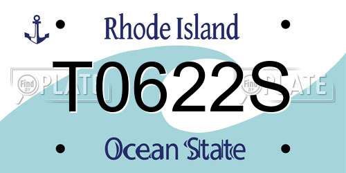 T0622S Rhode Island License Plate