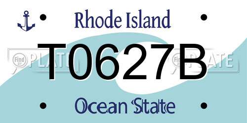 T0627B Rhode Island License Plate
