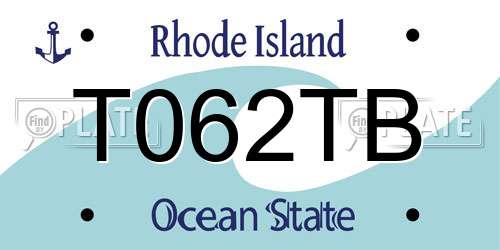 T062TB Rhode Island License Plate
