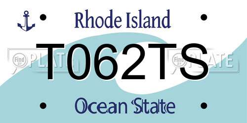 T062TS Rhode Island License Plate