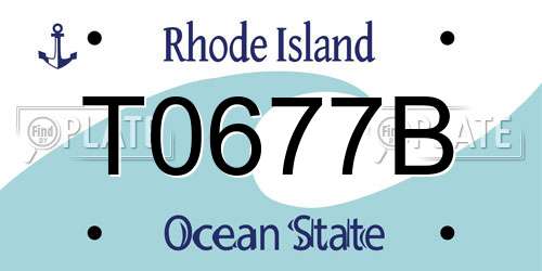 T0677B Rhode Island License Plate