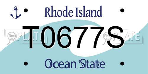 T0677S Rhode Island License Plate
