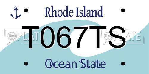 T067TS Rhode Island License Plate