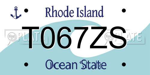 T067ZS Rhode Island License Plate