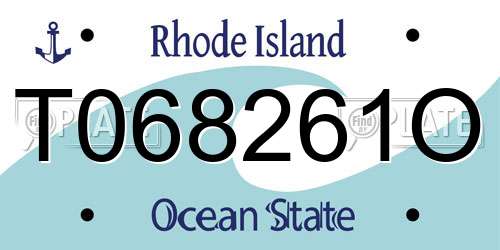 T068261O Rhode Island License Plate