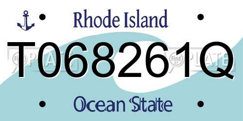 T068261Q Rhode Island License Plate