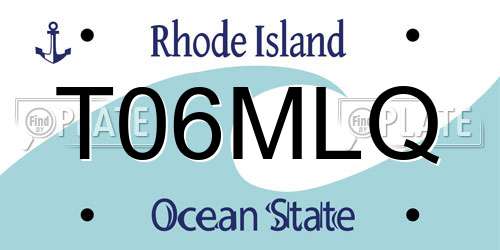 T06MLQ Rhode Island License Plate