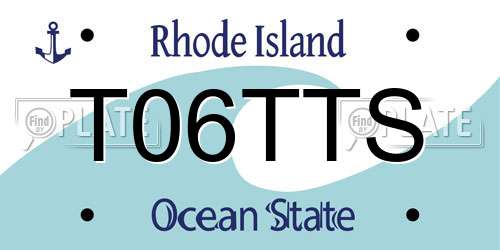 T06TTS Rhode Island License Plate