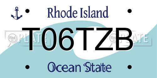 T06TZB Rhode Island License Plate