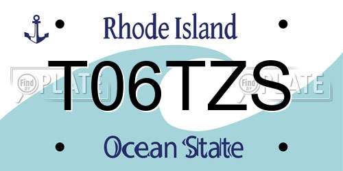 T06TZS Rhode Island License Plate