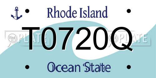 T0720Q Rhode Island License Plate