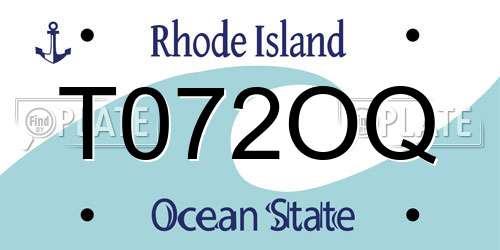 T072OQ Rhode Island License Plate