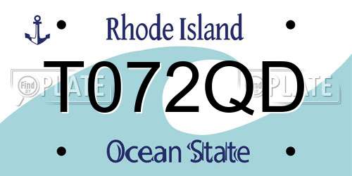 T072QD Rhode Island License Plate