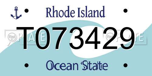 T073429 Rhode Island License Plate