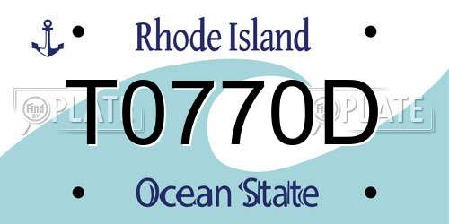 T0770D Rhode Island License Plate