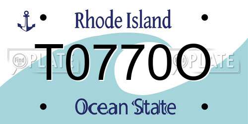 T0770O Rhode Island License Plate