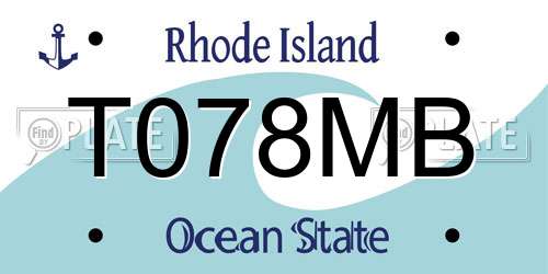 T078MB Rhode Island License Plate