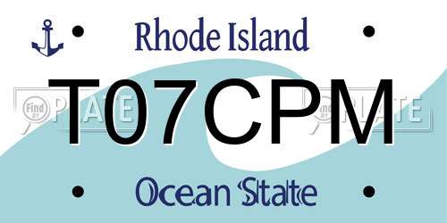 T07CPM Rhode Island License Plate