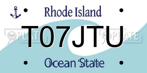 T07JTU Rhode Island License Plate