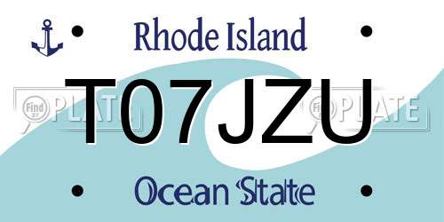 T07JZU Rhode Island License Plate