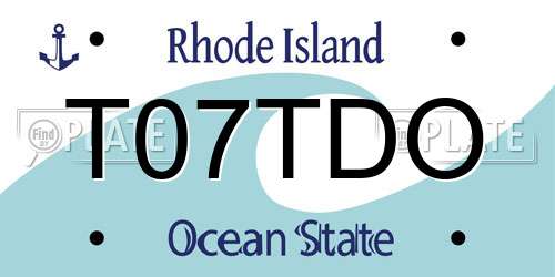 T07TDO Rhode Island License Plate