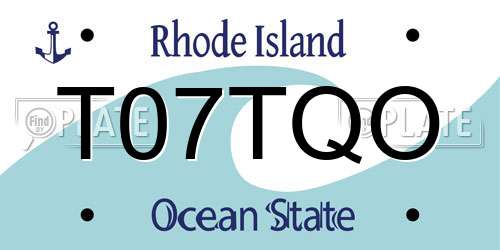 T07TQO Rhode Island License Plate