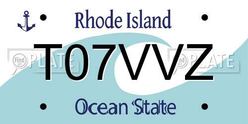 T07VVZ Rhode Island License Plate