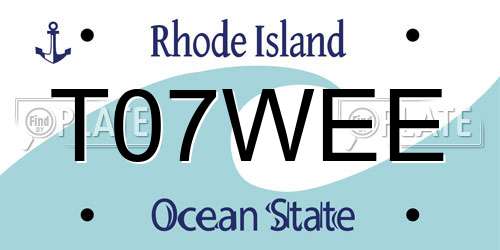 T07WEE Rhode Island License Plate