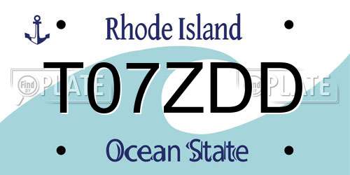 T07ZDD Rhode Island License Plate