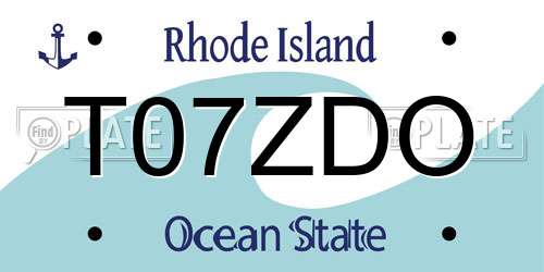 T07ZDO Rhode Island License Plate