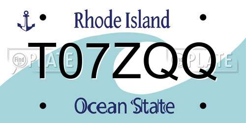 T07ZQQ Rhode Island License Plate