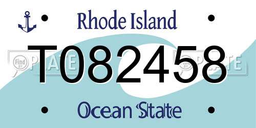 T082458 Rhode Island License Plate