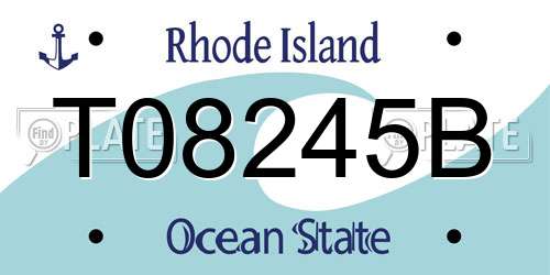 T08245B Rhode Island License Plate