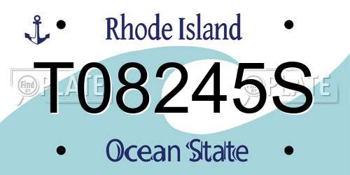 T08245S Rhode Island License Plate