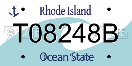 T08248B Rhode Island License Plate