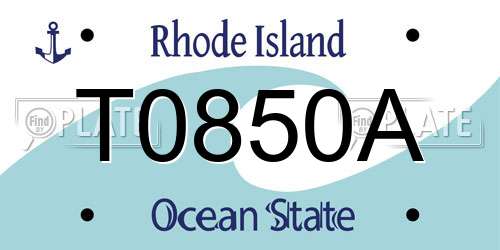 T0850A Rhode Island License Plate