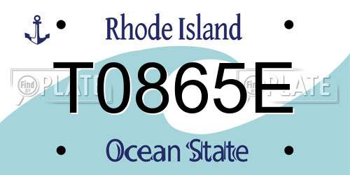 T0865E Rhode Island License Plate