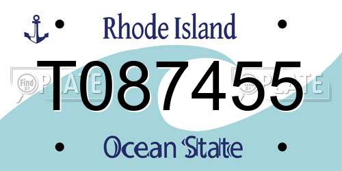 T087455 Rhode Island License Plate
