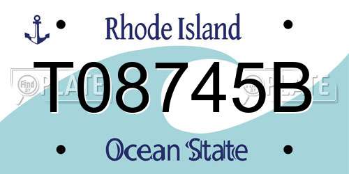 T08745B Rhode Island License Plate