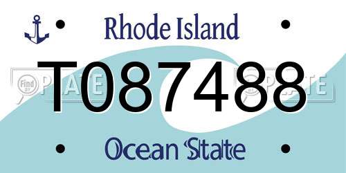 T087488 Rhode Island License Plate