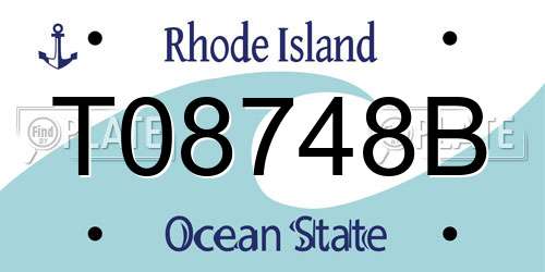 T08748B Rhode Island License Plate