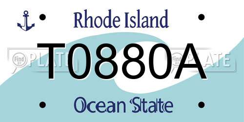 T0880A Rhode Island License Plate