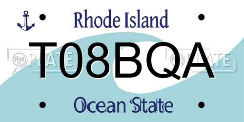T08BQA Rhode Island License Plate