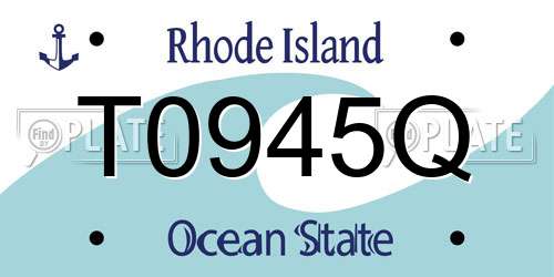 T0945Q Rhode Island License Plate