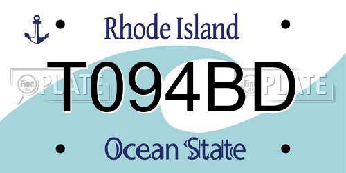 T094BD Rhode Island License Plate