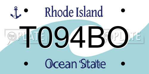 T094BO Rhode Island License Plate
