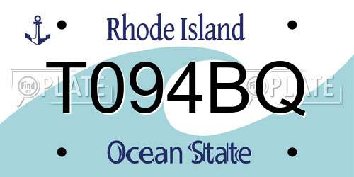 T094BQ Rhode Island License Plate