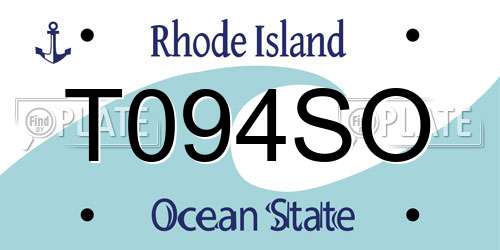 T094SO Rhode Island License Plate