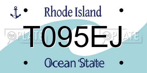 T095EJ Rhode Island License Plate