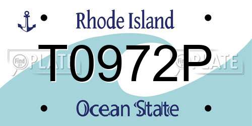 T0972P Rhode Island License Plate